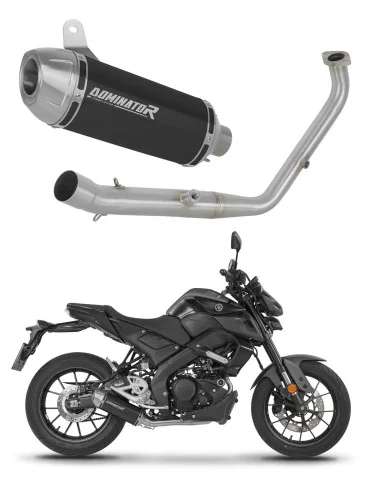 Ligne d'échappement complète inox Dominator S3 Noir pour Yamaha MT 125 Euro 5+ (2024-2026)
