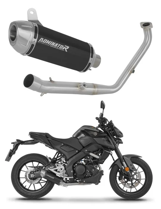 Ligne d'échappement complète inox Dominator S3 Noir pour Yamaha MT 125 Euro 5+ (2024-2026)