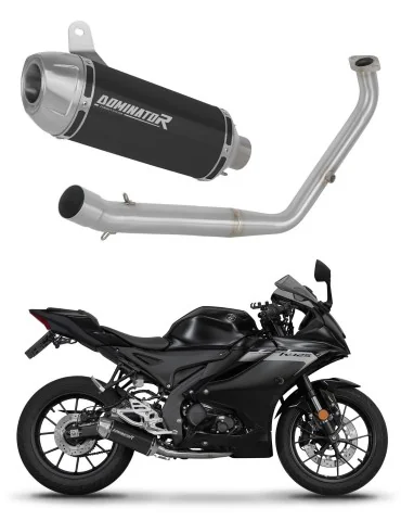 Ligne d'échappement complète inox Dominator S3 Noir pour Yamaha YZF R125 Euro 5 (2021-2024)