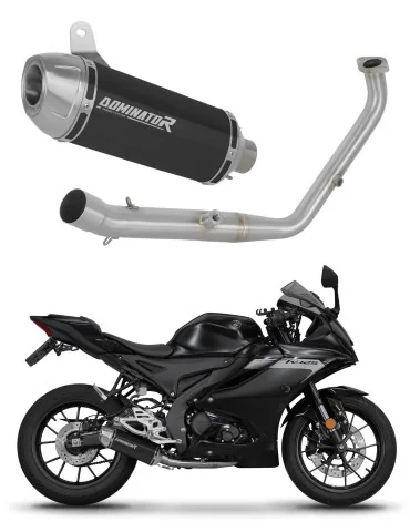 Ligne d'échappement complète inox Dominator S3 Noir pour Yamaha YZF R125 Euro 5+ (2024-2026)