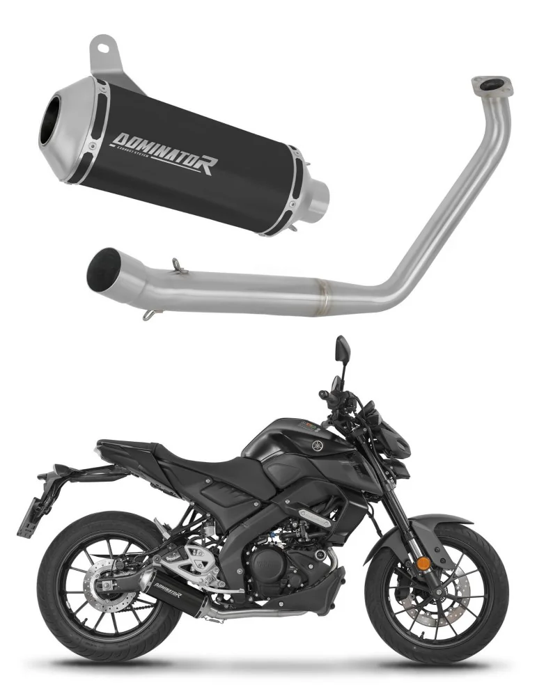 Ligne d'échappement complète inox Dominator OV G2 Noir pour Yamaha MT 125 (2020)