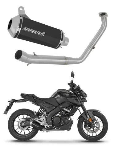 Ligne d'échappement complète inox Dominator OV G2 Noir pour Yamaha MT 125 (2021-2024)