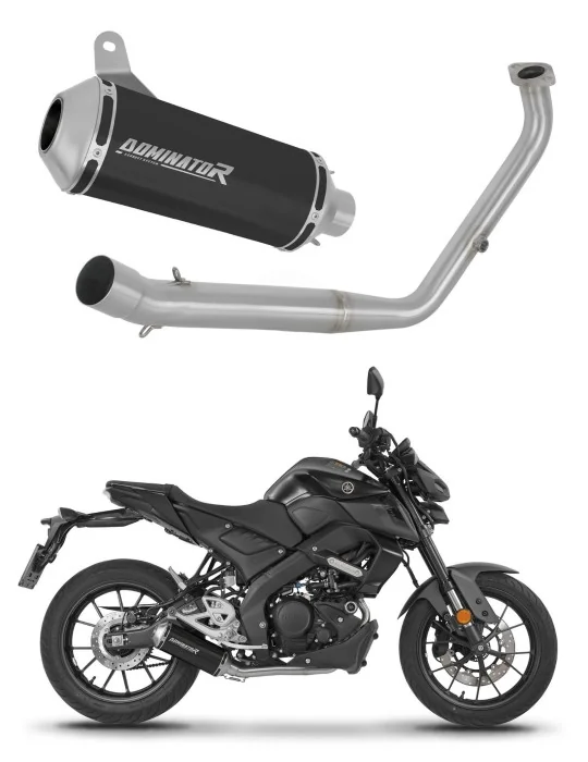 Ligne d'échappement complète inox Dominator OV G2 Noir pour Yamaha MT 125 (2021-2024)