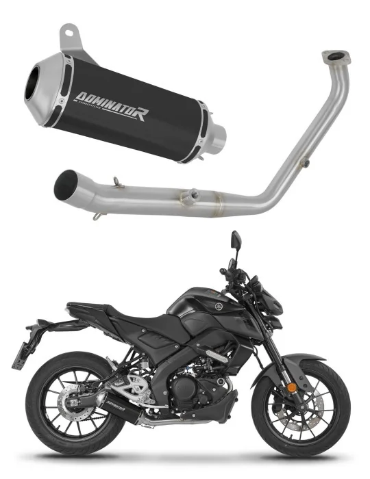 Ligne d'échappement complète inox Dominator OV G2 Noir pour Yamaha MT 125 Euro 5+ (2024-2026)