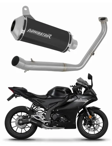 Ligne d'échappement complète inox Dominator OV G2 Noir pour Yamaha YZF R125 Euro 5 (2021-2024)