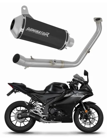 Ligne d'échappement complète inox Dominator OV G2 Noir pour Yamaha YZF R125 Euro 5+ (2024-2025)