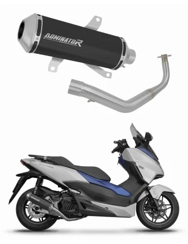 Ligne d'échappement complète inox Dominator OV G2 Noir pour Honda NSS 125 Forza (2017-2020)