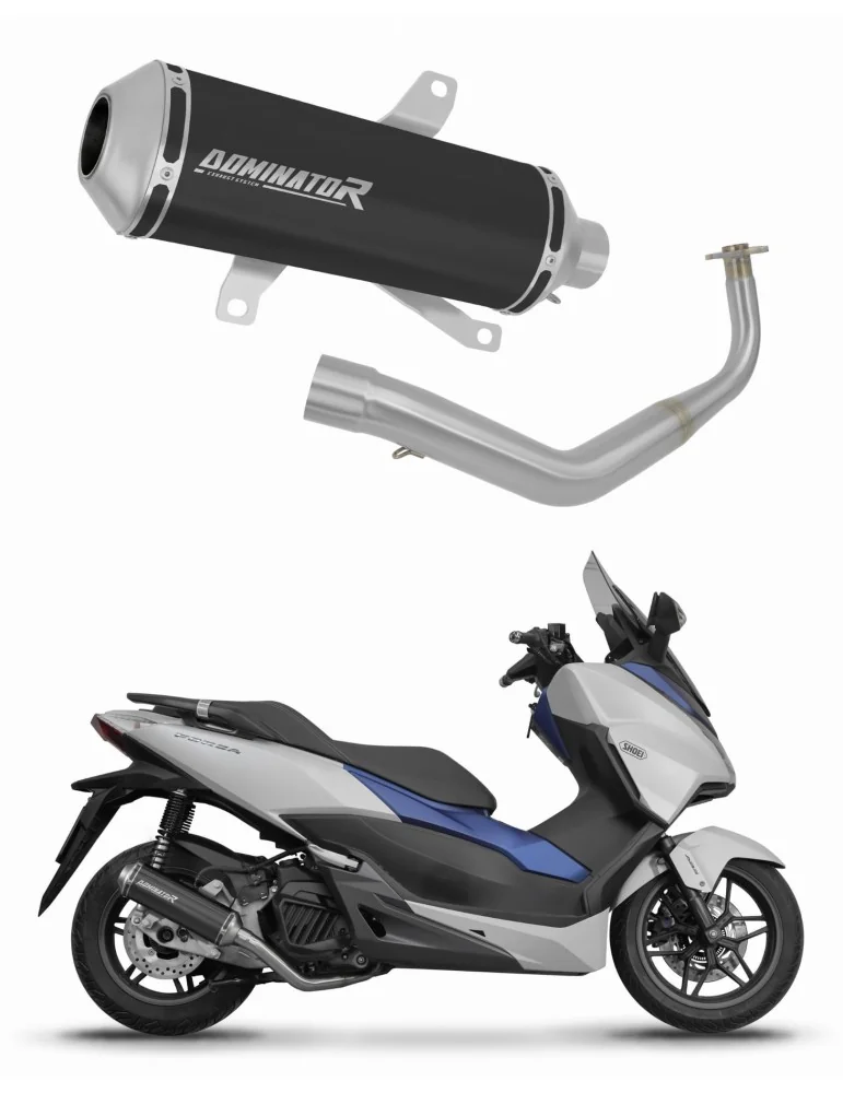 Ligne d'échappement complète inox Dominator OV G2 Noir pour Honda NSS 125 Forza (2017-2020)