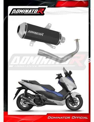 Ligne d'échappement complète inox Dominator OV G2 Noir pour Honda NSS 125 Forza (2017-2020)