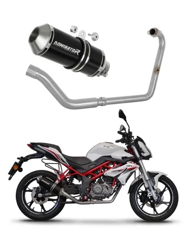 Ligne d'échappement complète inox Dominator OV G2 Noir pour Benelli BN 125 (2018-2023)