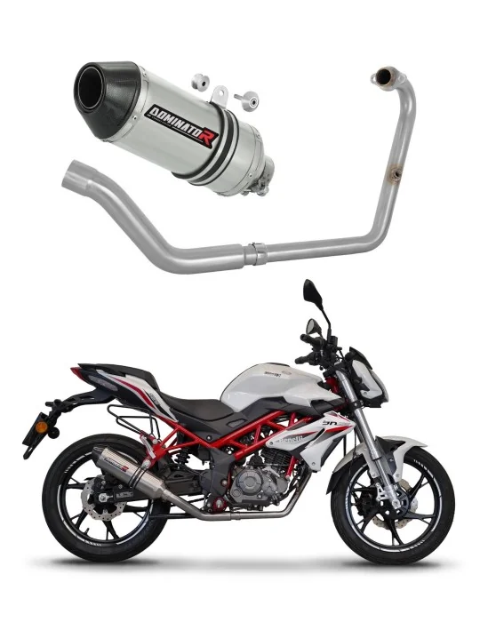 Ligne d'échappement complète inox Dominator HP3 pour Benelli BN 125 (2018-2023)
