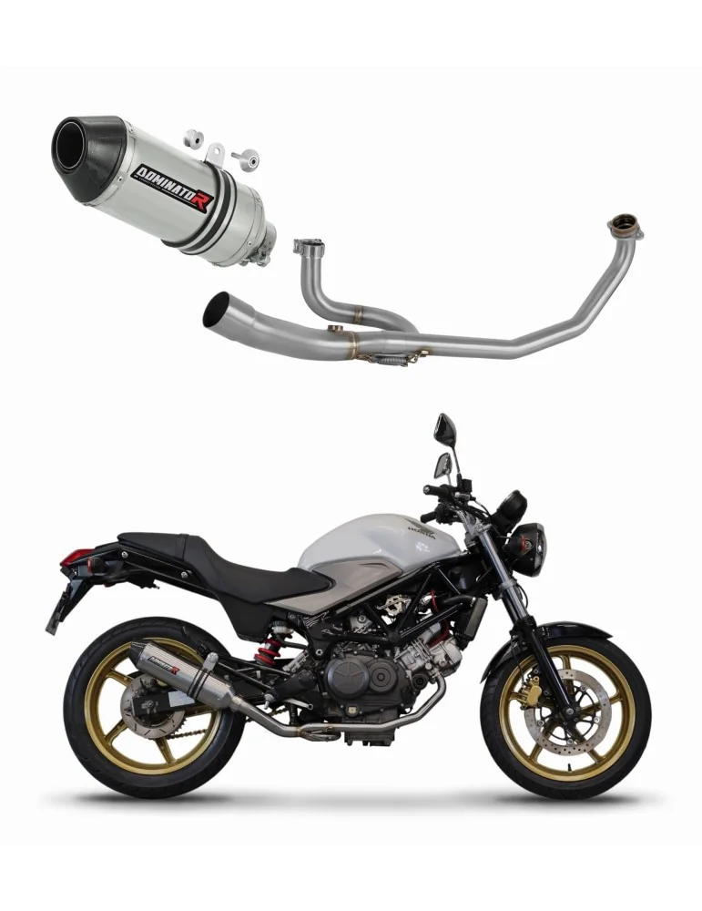 Ligne d'échappement complète inox Dominator HP3 pour Honda VTR 250 (2009-2015)