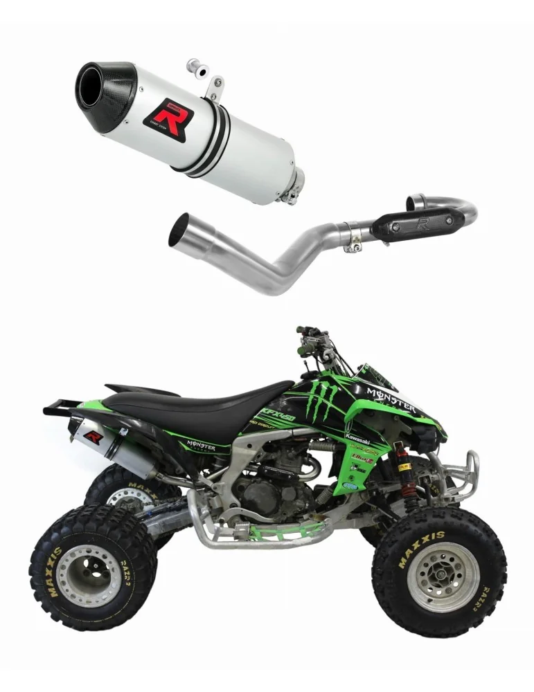 Ligne d'échappement complète inox Dominator MX2 pour Kawasaki KFX 450 (2008-2014)