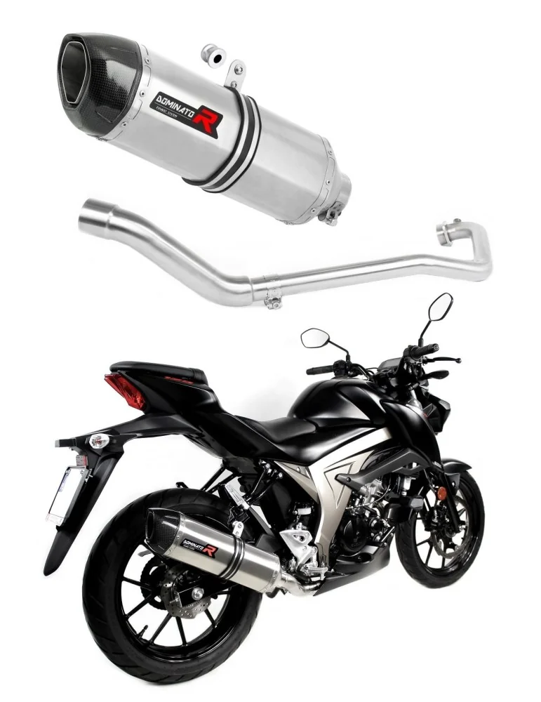 Ligne d'échappement complète inox Dominator HP1 pour Suzuki GSX S 125 (2017-2019)