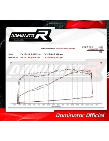 Ligne d'échappement complète inox Dominator HP3 pour Yamaha YZF R125 (2014-2018)
