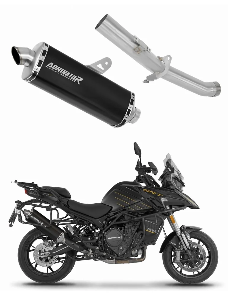 Silencieux slip-on Dominator P7 Noir pour QJ Motor SRT 900 S / SX (2025-2026)