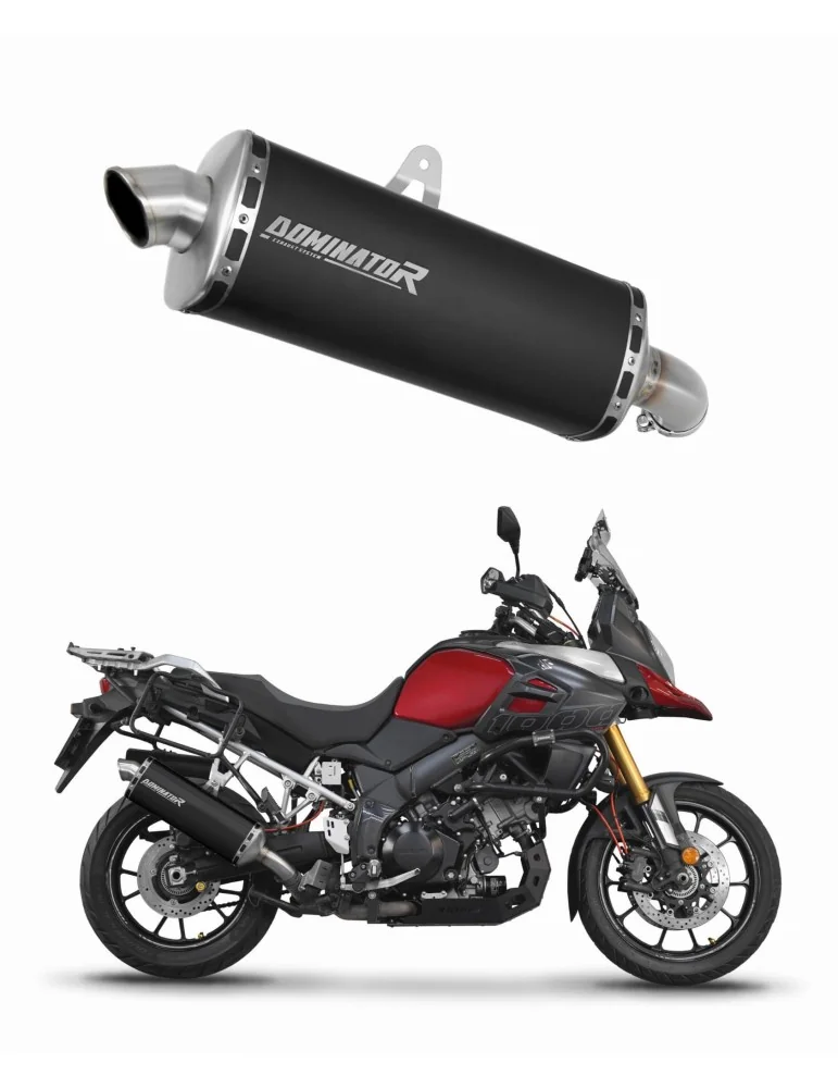 Silencieux slip-on Dominator P7 Noir pour Suzuki DL 1000 V-Strom (2017-2020)