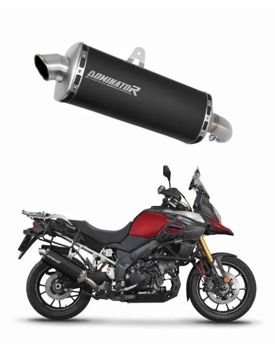 Silencieux slip-on Dominator P7 Noir pour Suzuki DL 1000 V-Strom (2017-2020)