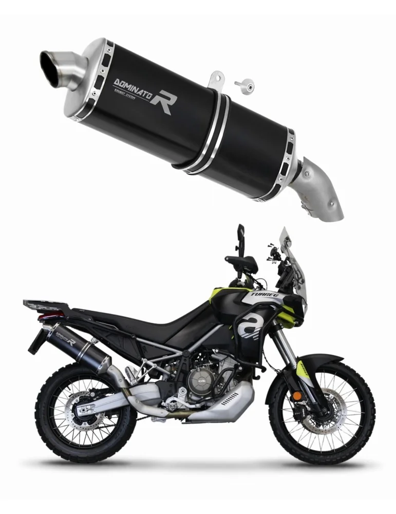 Silencieux slip-on Dominator P7 Noir pour Aprilia Tuareg 660 (2021-2023)