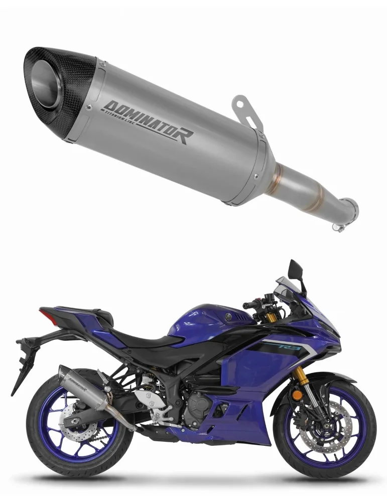 Silencieux slip-on Dominator HP8 Titane pour Yamaha YZF-R3 (2019-2024)
