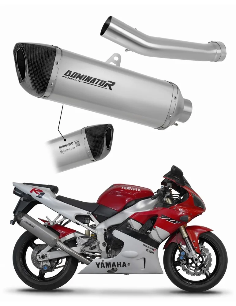 Silencieux slip-on homologué Dominator HP6 Titane pour Yamaha YZF R1 1000 RN01 (1998-1999)