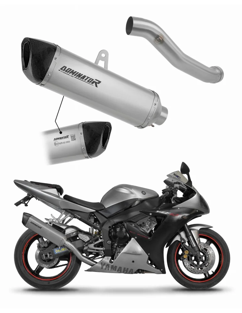 Silencieux slip-on homologué Dominator HP6 Titane pour Yamaha YZF R1 1000 RN09 (2002-2003)