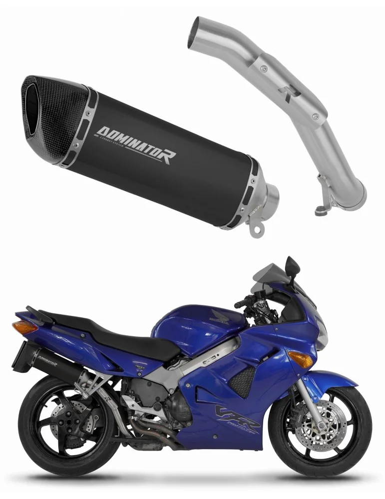 Silencieux slip-on Dominator HP6 Noir pour Honda VFR 800 Fi (1998-2001)
