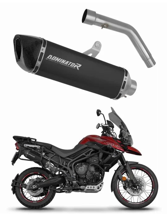 Silencieux slip-on Dominator HP6 Noir pour Triumph Tiger 800 XCA (2018-2020)