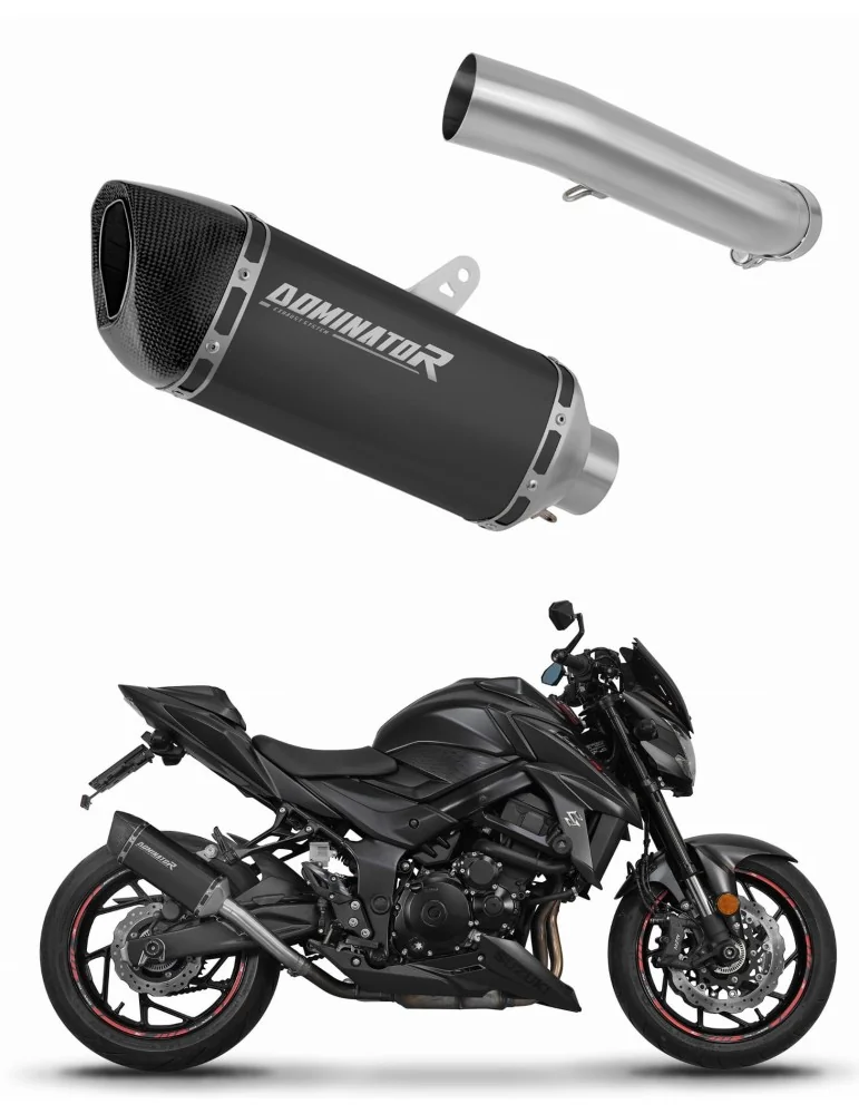 Silencieux slip-on Dominator HP6 Noir pour Suzuki GSX-S 750 (2017-2020)