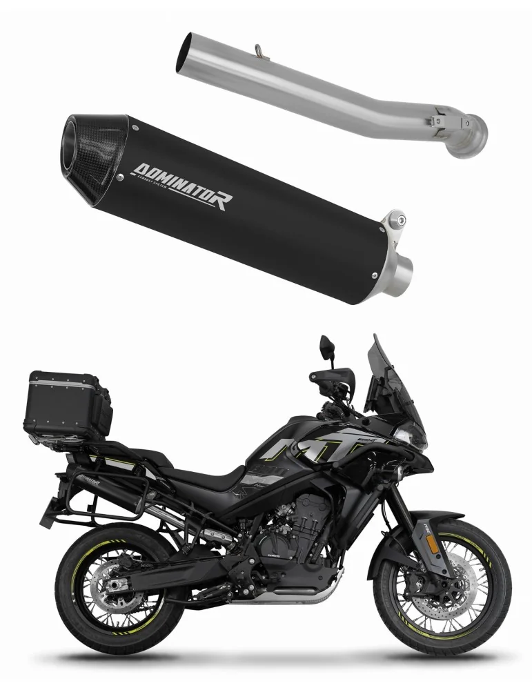Silencieux slip-on Dominator MX2 Noir pour CF Moto 800 MT Explore / Sport / Touring (2022-2025)