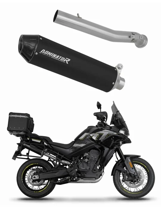 Silencieux slip-on Dominator MX2 Noir pour CF Moto 800 MT Explore / Sport / Touring 2022-2025, vue 1