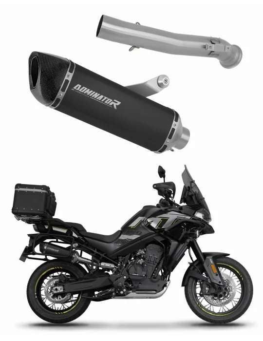 Silencieux slip-on Dominator HP6 Noir pour CF Moto 800 MT Explore / Sport / Touring 2022-2025, vue 1
