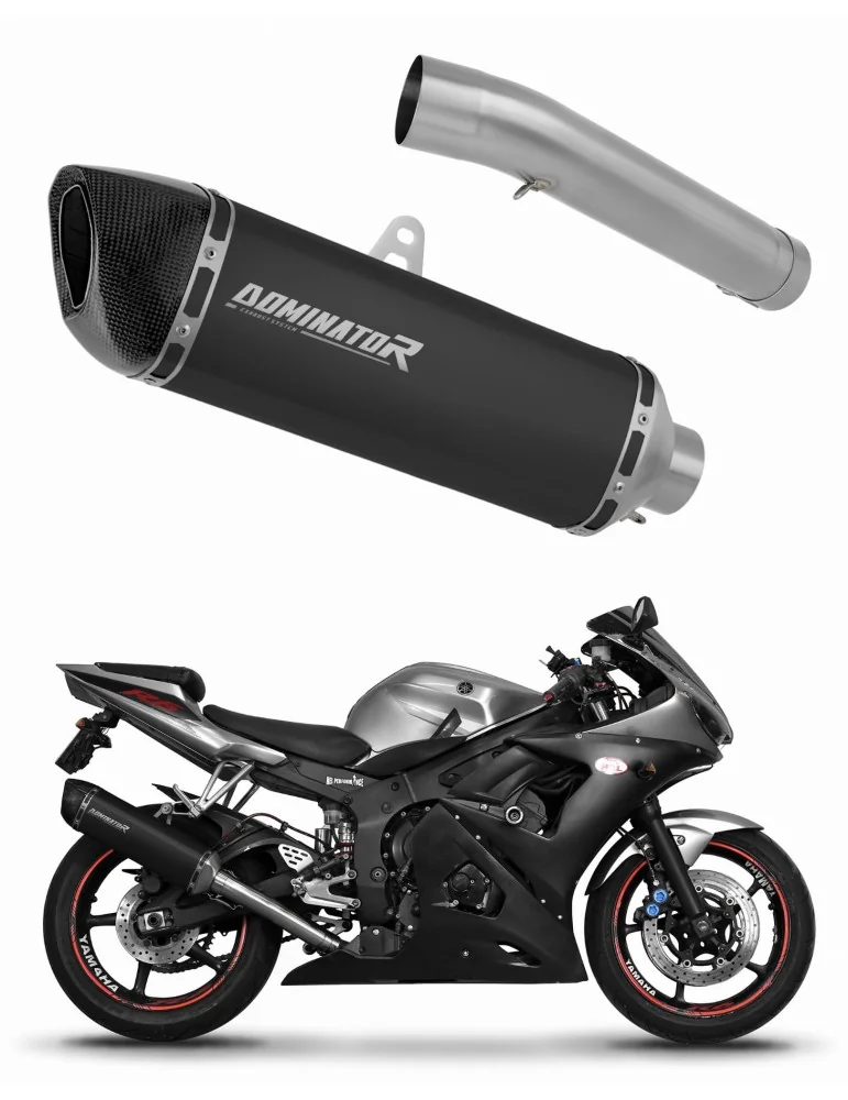 Silencieux slip-on Dominator HP6 Noir pour Yamaha YZF R6 (2003-2005)