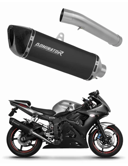 Silencieux slip-on Dominator HP6 Noir pour Yamaha YZF R6 2003-2005, vue 1