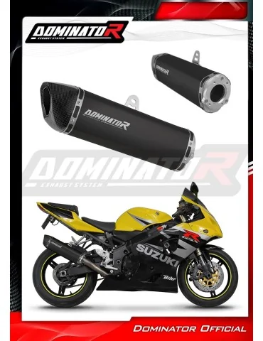 Silencieux bolt-on Dominator HP6 Noir pour Suzuki GSXR 600 K1-K5 (2001-2005)