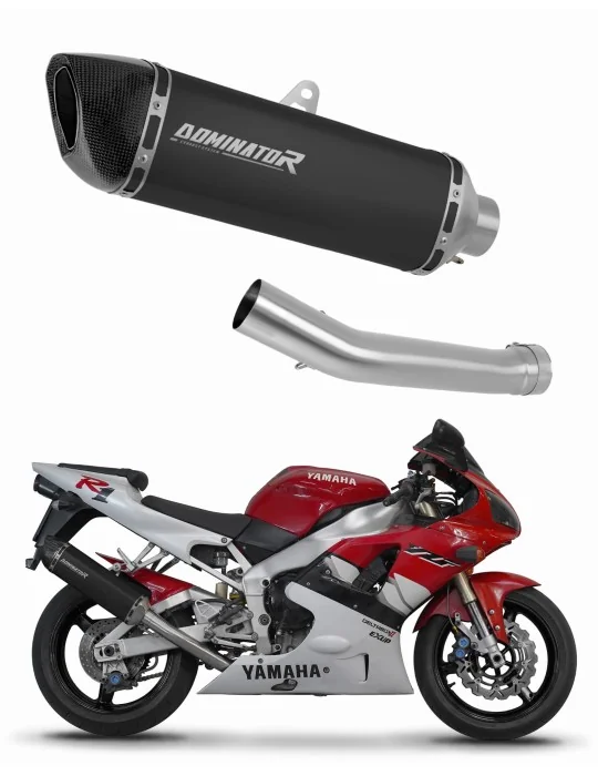 Silencieux slip-on Dominator HP6 Noir pour Yamaha YZF R1 1000 RN01 1998-1999, vue 1