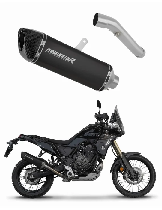 Silencieux slip-on Dominator HP6 Noir pour Yamaha Tenere 700 2025-2026, vue 1