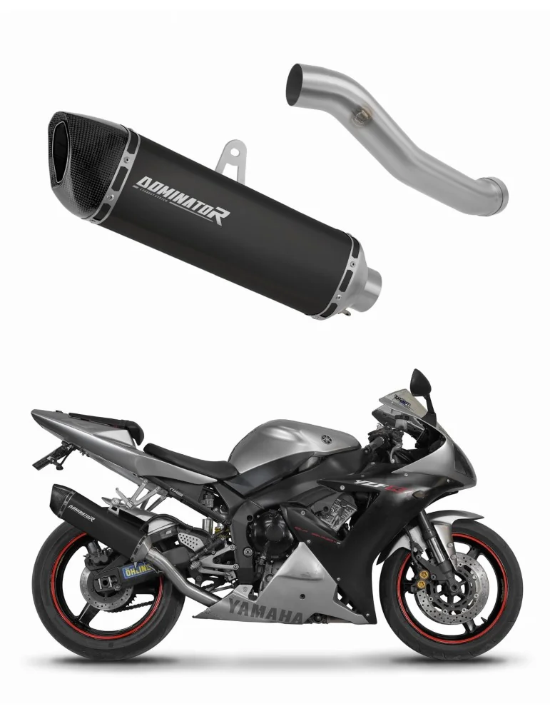 Silencieux slip-on Dominator HP6 Noir pour Yamaha YZF R1 1000 RN09 (2002-2003)