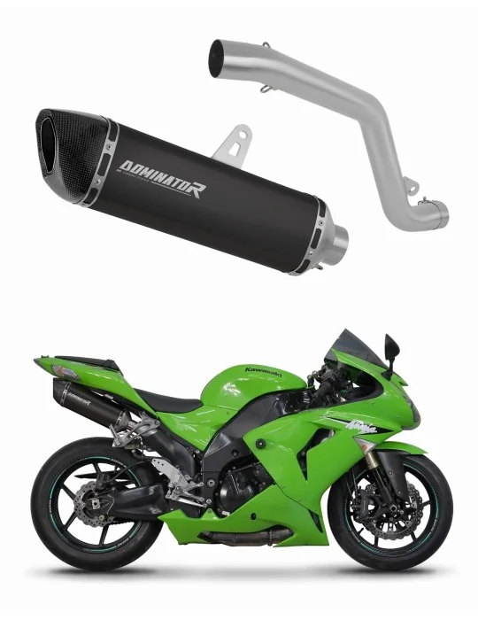 Silencieux slip-on Dominator HP6 Noir pour Kawasaki ZX10R 2006-2007, vue 1