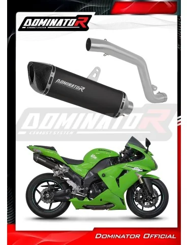 Silencieux slip-on Dominator HP6 Noir pour Kawasaki ZX10R (2006-2007) - réf. KA90DFBL