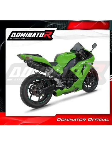 Silencieux slip-on Dominator HP6 Noir pour Kawasaki ZX10R (2006-2007) - réf. KA90DFBL
