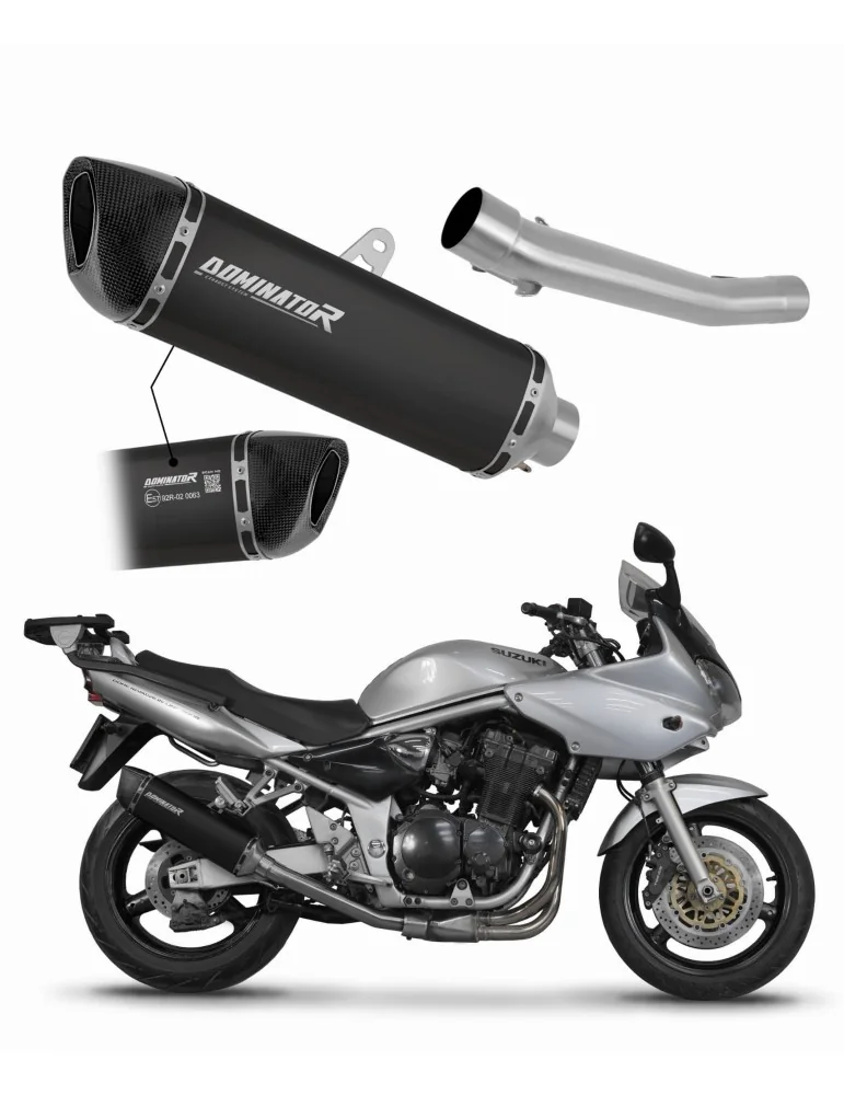 Silencieux slip-on homologué Dominator HP6 Noir pour Suzuki GSF Bandit 600 (2000-2004)