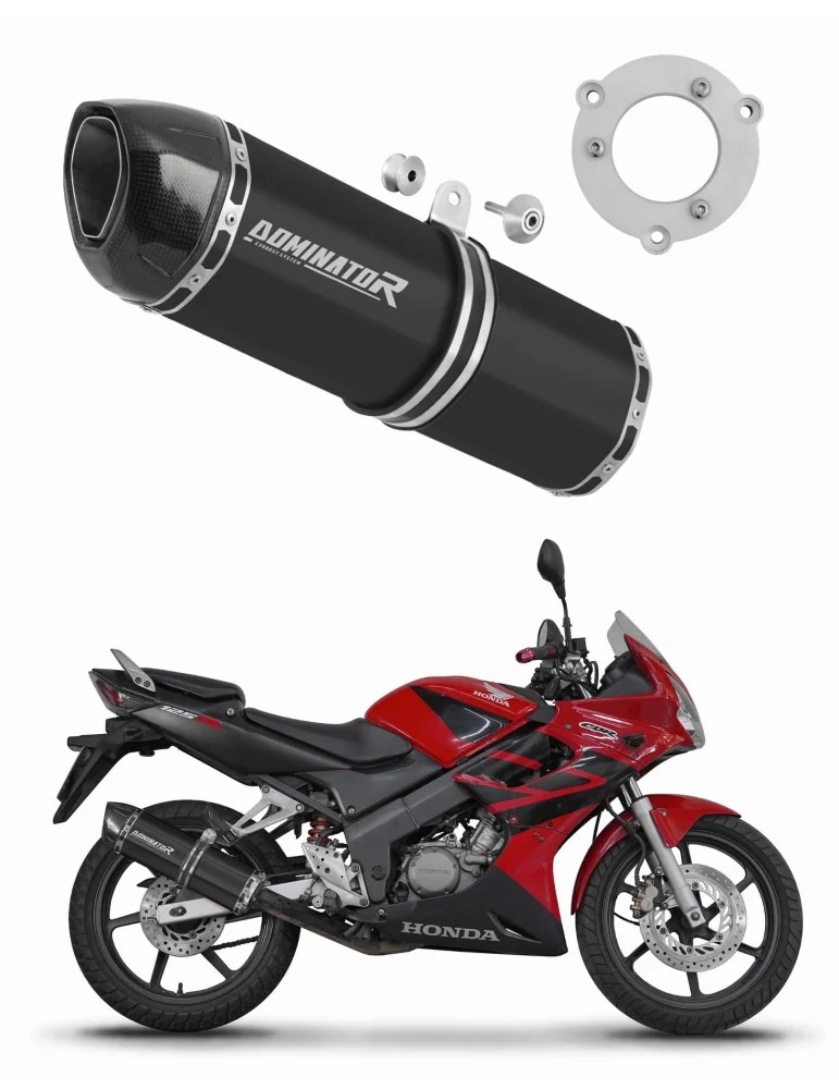 Silencieux bolt-on Dominator HP1 Noir pour Honda CBR 125 (2004-2010)