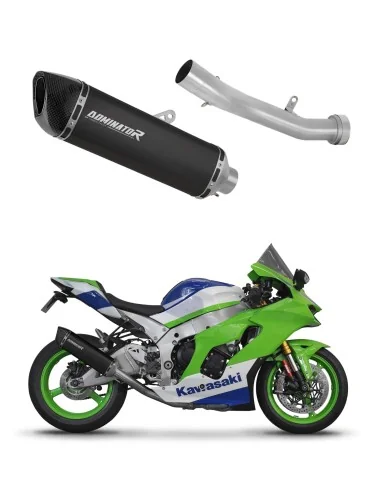 Silencieux slip-on Dominator HP6 Noir pour Kawasaki ZX10R / RR (2021-2025)