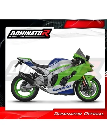 Silencieux slip-on Dominator HP6 Noir pour Kawasaki ZX10R / RR (2021-2025)