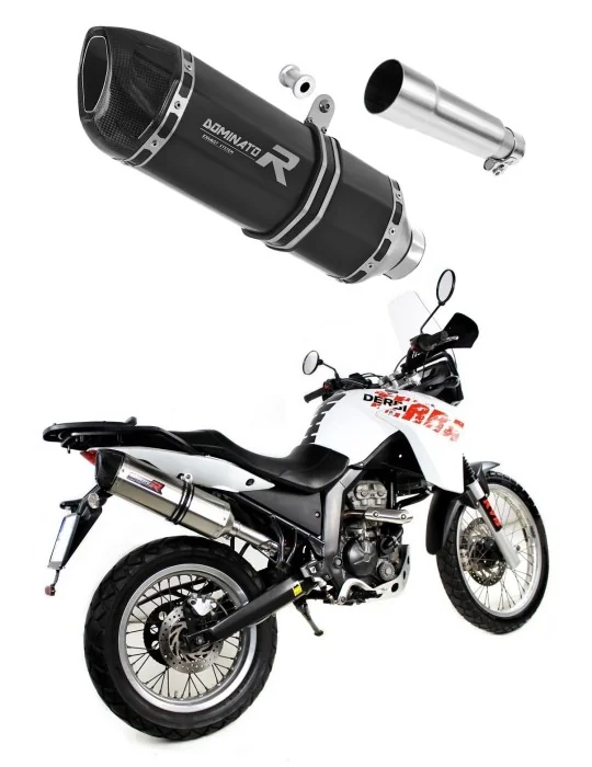 Silencieux slip-on Dominator HP1 Noir pour Derbi Terra Adventure 125 2008-2015, vue 1