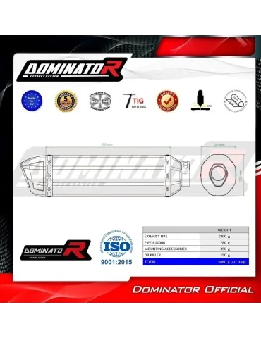 Silencieux slip-on Dominator HP1 Noir pour BMW R1100R