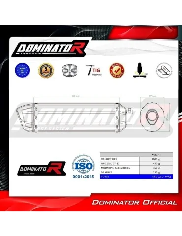 Silencieux slip-on Dominator HP1 Noir pour Kawasaki Z750 (2007-2012)