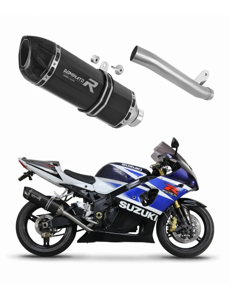 Silencieux slip-on Dominator HP1 Noir pour Suzuki GSXR 1000 K1 - K4 (2001-2004)