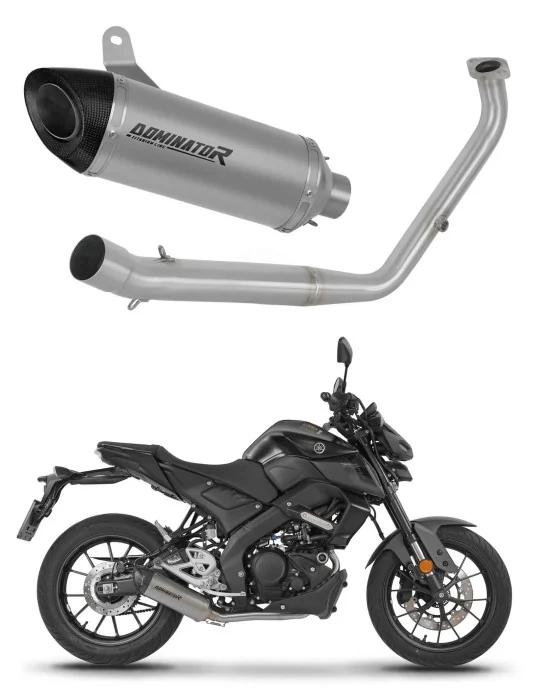 Ligne d'échappement complète Dominator HP8 Titane pour Yamaha MT 125 2021-2024, vue 1